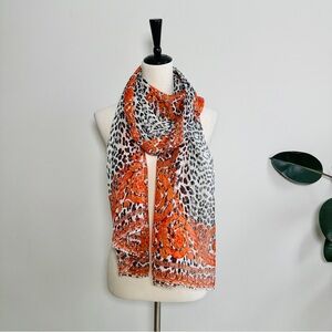 Authentic Versace Silk Animal Print Sheer Scarf